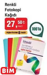 STUDİ RENKLİ FOTOKOPİ KAĞIDI